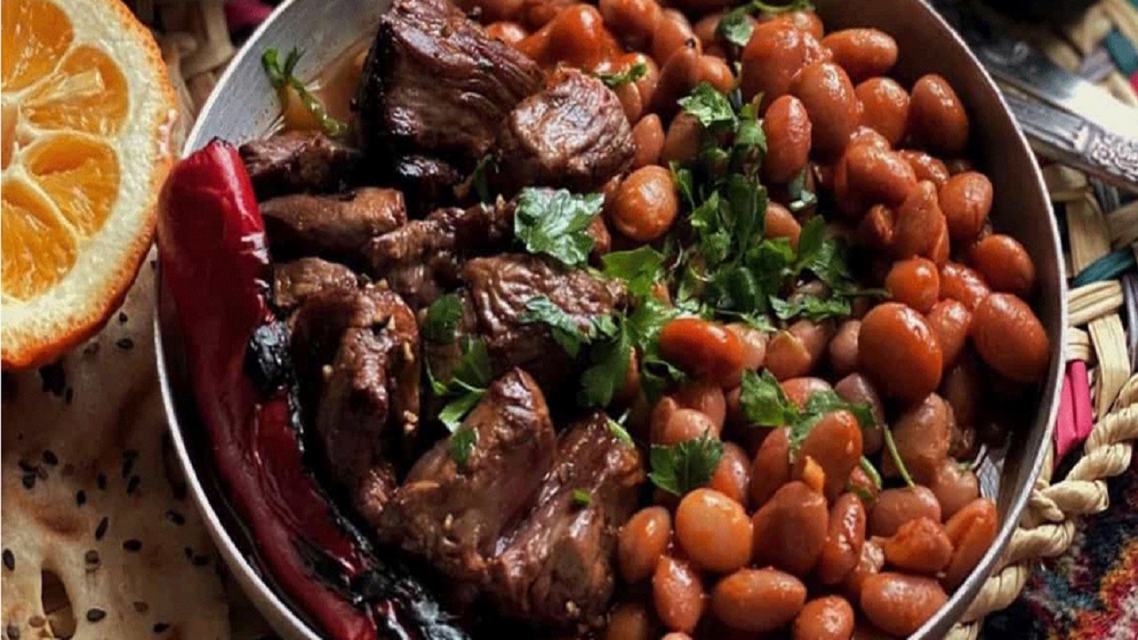 لوبیا رشتی سین سین خوراک لوبیا رشتی