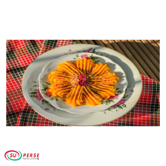 خرید اینترنتی کنسرو حلوای زعفرانی محمد گیلانی در اروپا و فرانسه